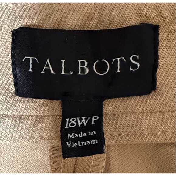 Talbots Women 18WP Beige Sailor Button‎ Wide Leg Dress Pants - Picture 5 of 5